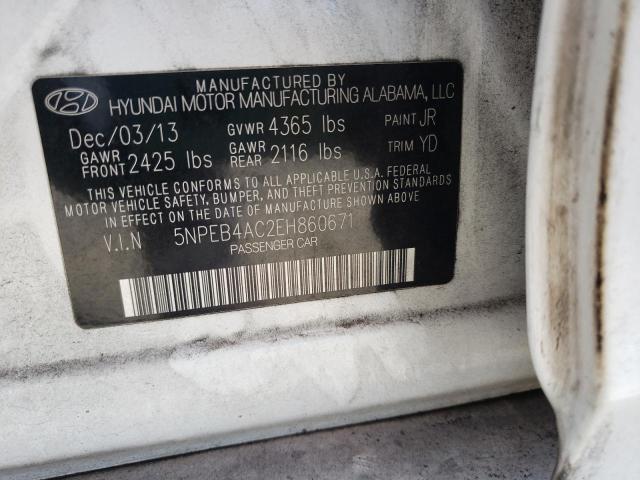 Photo 10 from auction – 2014 HYUNDAI SONATA GLS with VIN 5NPEB4AC2EH860671