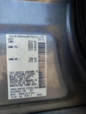 Photo 10 from auction – 2016 NISSAN ALTIMA 2.5 with VIN 1N4AL3AP2GC220148