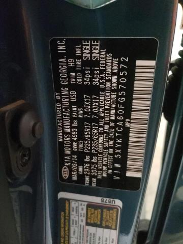 Photo 10 from auction – 2015 KIA SORENTO LX with VIN 5XYKTCA60FG570572