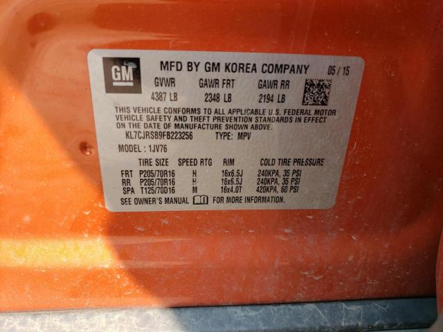 Photo 10 from auction – 2015 CHEVROLET TRAX 1LT with VIN KL7CJRSB9FB223256