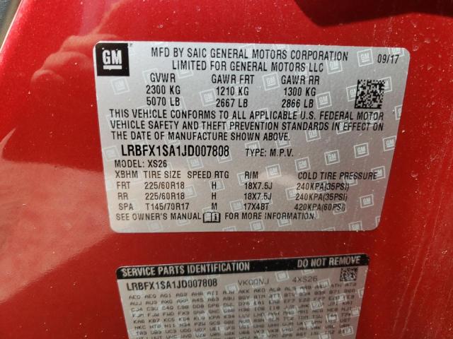Photo 10 from auction – 2018 BUICK ENVISION E with VIN LRBFX1SA1JD007808