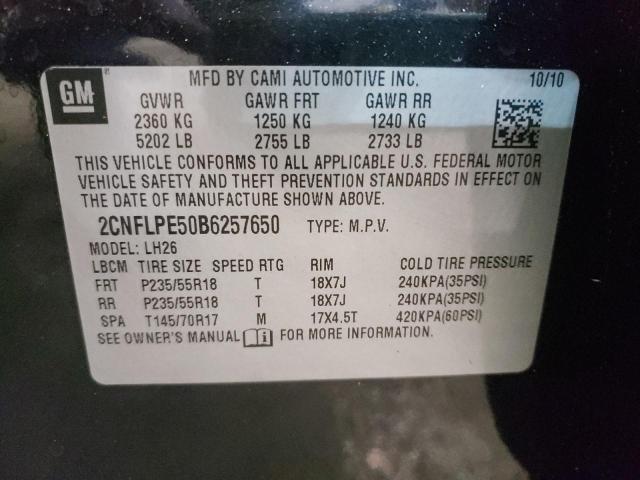 Photo 10 from auction – 2011 CHEVROLET EQUINOX LT with VIN 2CNFLPE50B6257650