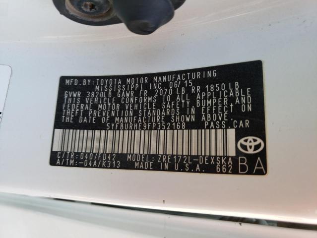 Photo 10 from auction – 2015 TOYOTA COROLLA L with VIN 5YFBURHE9FP352168