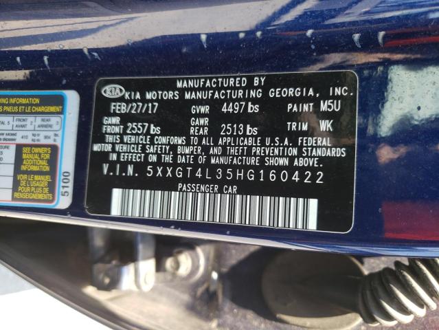 Photo 10 from auction – 2017 KIA OPTIMA LX with VIN 5XXGT4L35HG160422