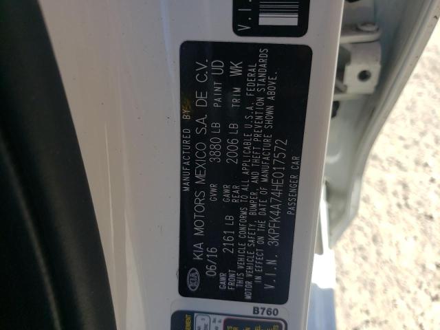 Photo 10 from auction – 2017 KIA FORTE LX with VIN 3KPFK4A74HE017572
