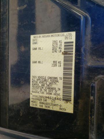 Photo 10 from auction – 2012 NISSAN ALTIMA BAS with VIN 1N4AL2AP1CN461840