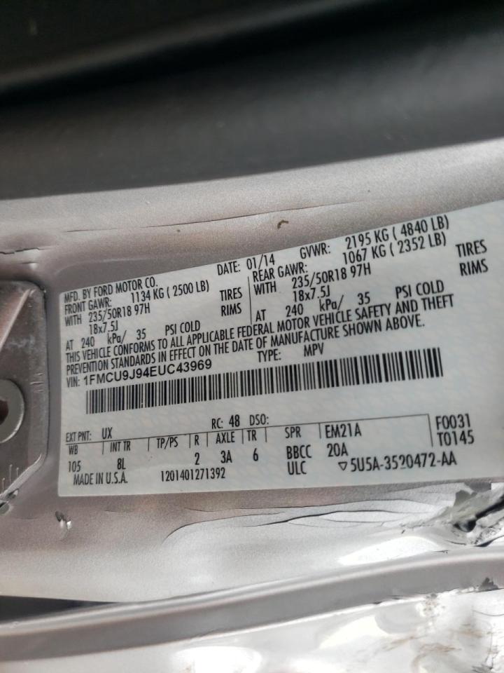 Photo 10 from auction – 2014 FORD ESCAPE TIT with VIN 1FMCU9J94EUC43969