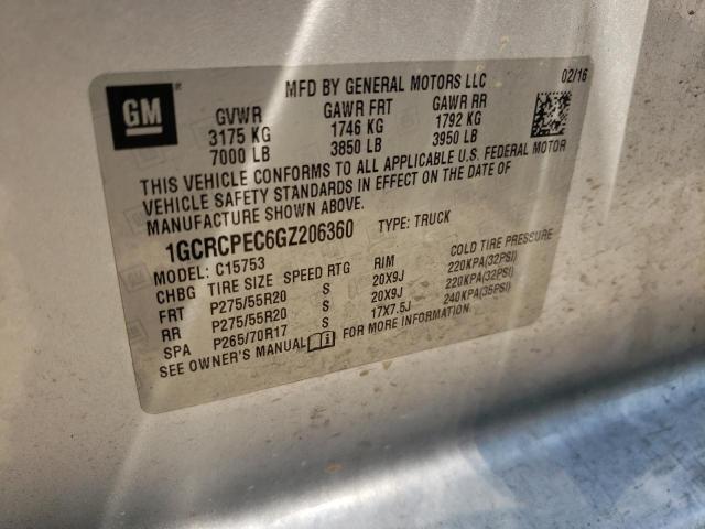 Photo 10 from auction – 2016 CHEVROLET SILVERADO with VIN 1GCRCPEC6GZ206360