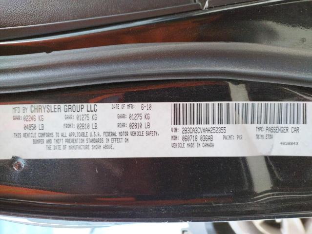 Photo 10 from auction – 2010 DODGE CHARGER SX with VIN 2B3CA3CVXAH252355