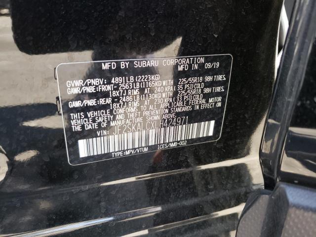 Photo 10 from auction – 2020 SUBARU FORESTER S with VIN JF2SKALCXLH424971