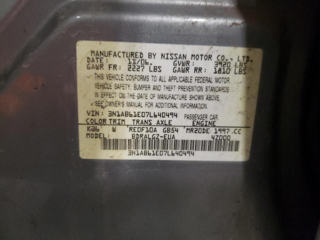 Photo 10 from auction – 2007 NISSAN SENTRA 2.0 with VIN 3N1AB61E07L640494