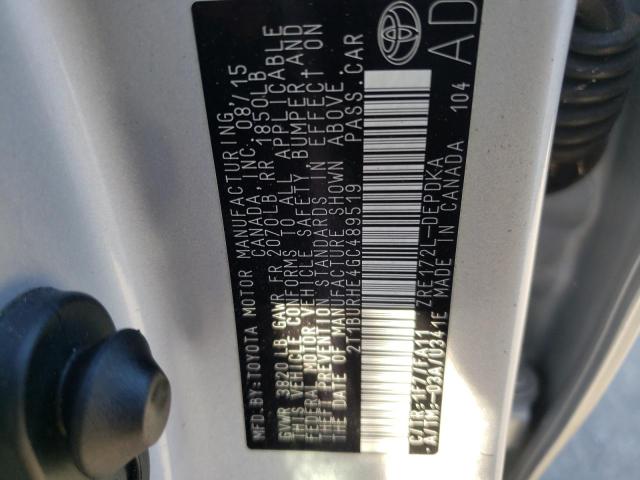 Photo 10 from auction – 2016 TOYOTA COROLLA L with VIN 2T1BURHE4GC489519