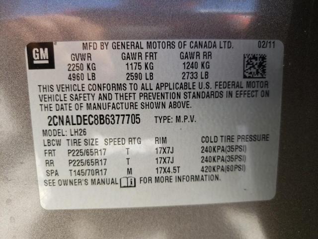 Photo 7 from auction – 2011 CHEVROLET EQUINOX LT with VIN 2CNALDEC8B6377705
