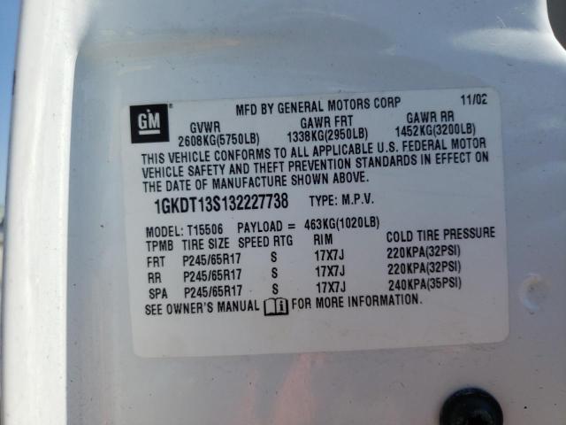 Photo 10 from auction – 2003 GMC ENVOY with VIN 1GKDT13S132227738