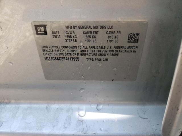 Photo 10 from auction – 2015 CHEVROLET SONIC LT with VIN 1G1JC5SG8F4117905