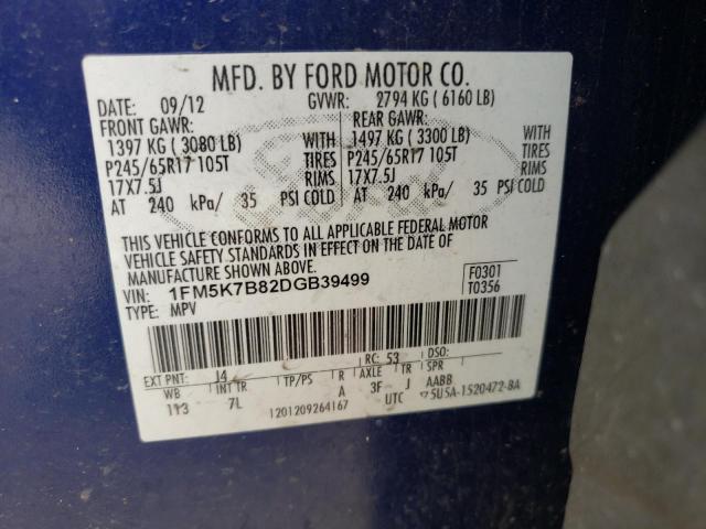 Photo 10 from auction – 2013 FORD EXPLORER with VIN 1FM5K7B82DGB39499