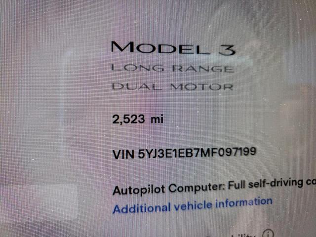 Photo 8 from auction – 2021 TESLA MODEL 3 with VIN 5YJ3E1EB7MF097199