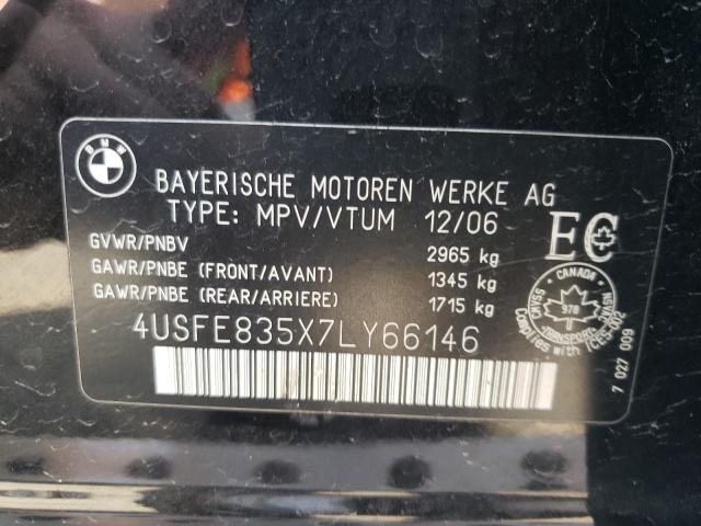 Photo 10 from auction – 2007 BMW X5 4.8I with VIN 4USFE835X7LY66146
