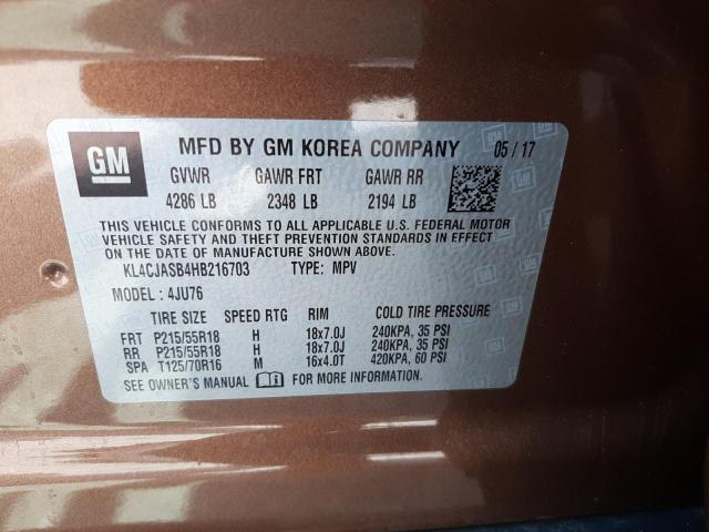 Photo 10 from auction – 2017 BUICK ENCORE PRE with VIN KL4CJASB4HB216703