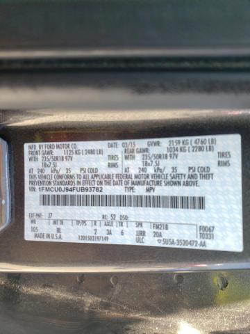 Photo 10 from auction – 2015 FORD ESCAPE TIT with VIN 1FMCU0J94FUB93782