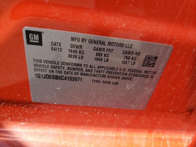 Photo 10 from auction – 2012 CHEVROLET SONIC LT with VIN 1G1JD6SB6C4183971