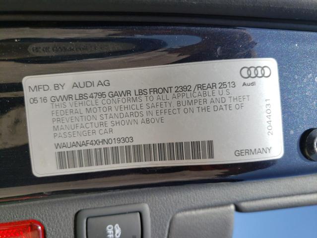 Photo 10 from auction – 2017 AUDI A4 PREMIUM with VIN WAUANAF4XHN019303