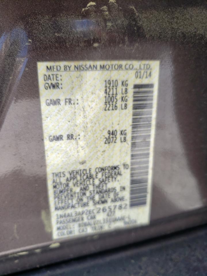 Photo 10 from auction – 2014 NISSAN ALTIMA 2.5 with VIN 1N4AL3AP2EC265782