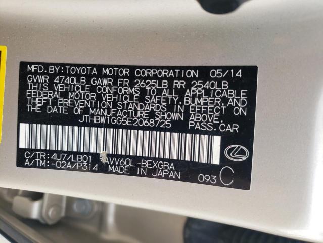 Photo 10 from auction – 2014 LEXUS ES 300H with VIN JTHBW1GG5E2068725