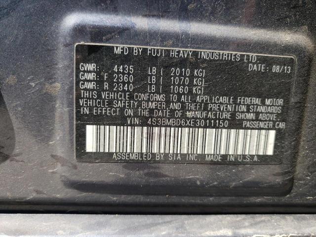 Photo 10 from auction – 2014 SUBARU LEGACY 2.5 with VIN 4S3BMBD6XE3011150