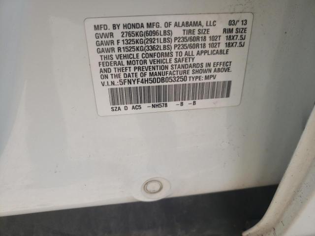 Photo 10 from auction – 2013 HONDA PILOT EXL with VIN 5FNYF4H50DB053250