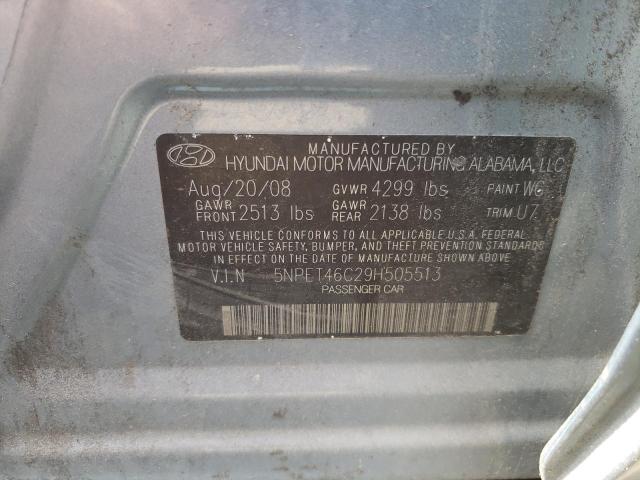 Photo 10 from auction – 2009 HYUNDAI SONATA with VIN 5NPET46C29H505513