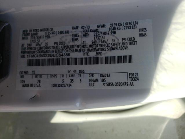 Photo 10 from auction – 2013 FORD ESCAPE SE with VIN 1FMCU9GX3DUC84386
