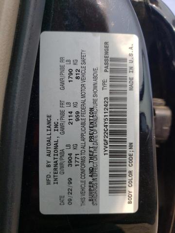 Photo 10 from auction – 2000 MAZDA 626 ES with VIN 1YVGF22C4Y5112423