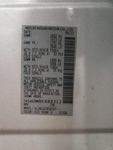 Photo 10 from auction – 2013 NISSAN PATHFINDER with VIN 5N1AR2MM0DC688312