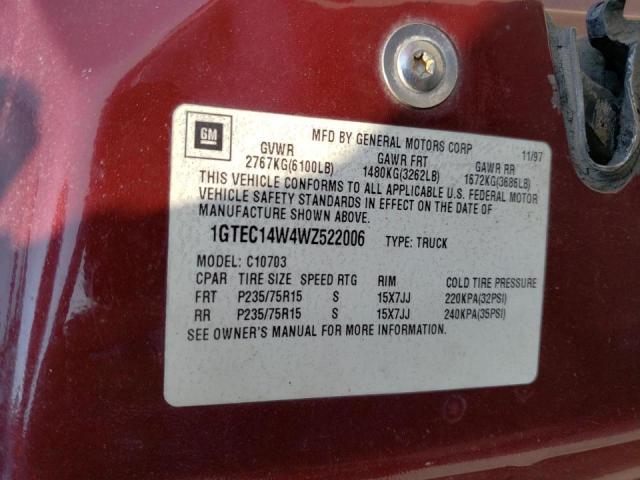 Photo 10 from auction – 1998 GMC SIERRA C15 with VIN 1GTEC14W4WZ522006