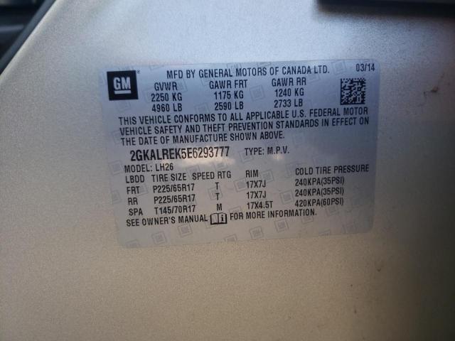 Photo 10 from auction – 2014 GMC TERRAIN SL with VIN 2GKALREK5E6293777