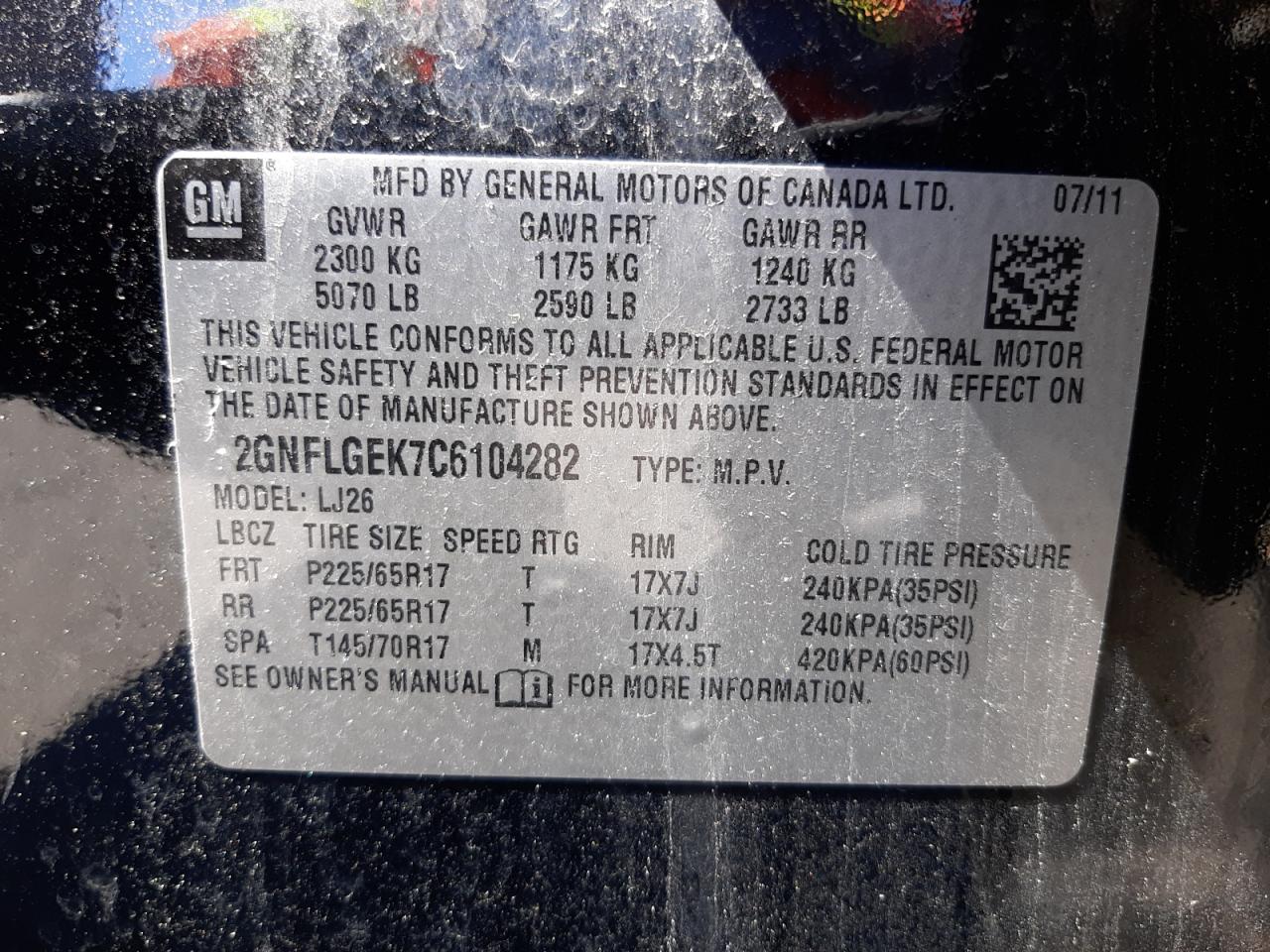 صورة رقم 10 من المزاد - 2012 CHEVROLET EQUINOX LT مع VIN 2GNFLGEK7C6104282
