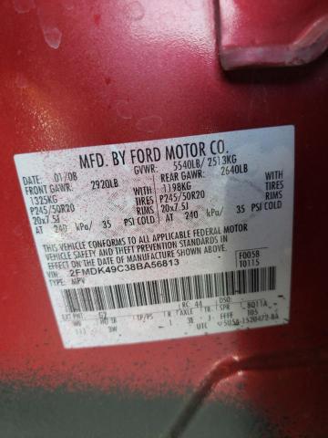 FORD EDGE LIMIT 2008 with VIN 2FMDK49C38BA56813 - Photo from auction
