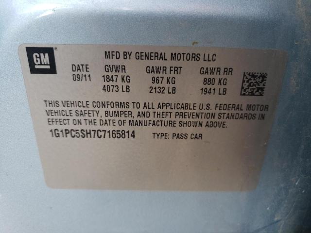 Photo 10 from auction – 2012 CHEVROLET CRUZE LS with VIN 1G1PC5SH7C7165814