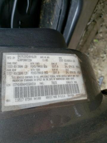 Photo 10 from auction – 2004 DODGE DAKOTA QUA with VIN 1D7HG48N04S580310