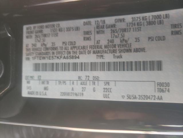 Photo 10 from auction – 2019 FORD F150 SUPER with VIN 1FTEW1E57KFA65894