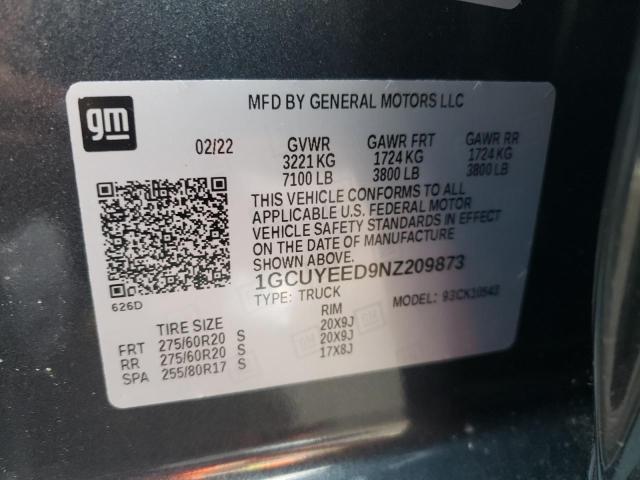 Photo 10 from auction – 2022 CHEVROLET SILVERADO with VIN 1GCUYEED9NZ209873