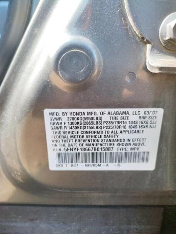 Photo 10 from auction – 2007 HONDA PILOT with VIN 5FNYF18667B015887