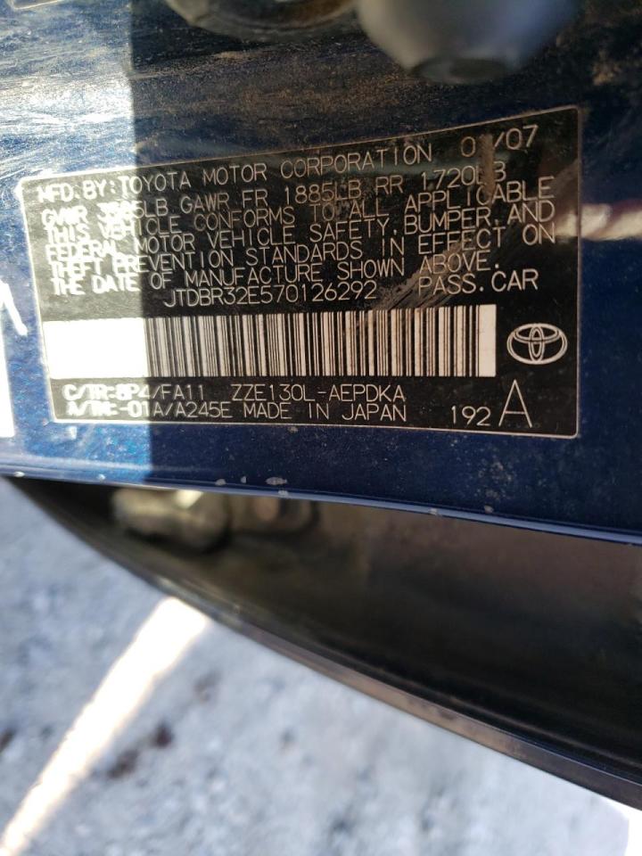 Photo 10 from auction – 2007 TOYOTA COROLLA CE with VIN JTDBR32E570126292