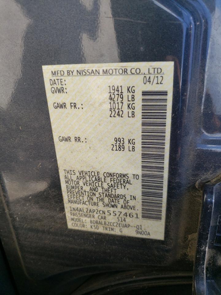Фото 10 с аукциона – 2012 NISSAN ALTIMA BAS с VIN 1N4AL2AP2CN557461