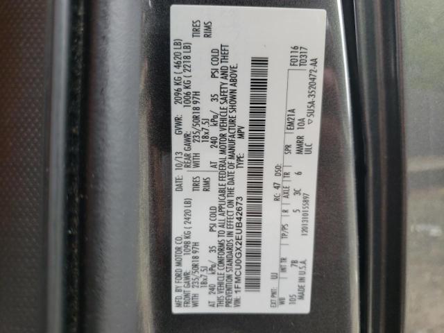 Photo 10 from auction – 2014 FORD ESCAPE SE with VIN 1FMCU0GX2EUB42673