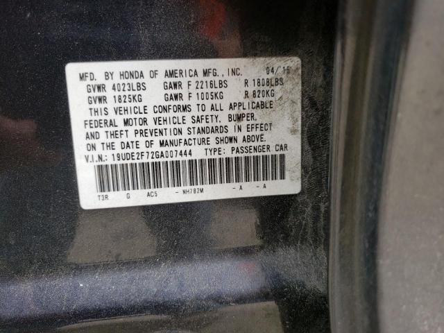 Photo 10 from auction – 2016 ACURA ILX PREMIU with VIN 19UDE2F72GA007444
