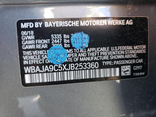 Photo 10 from auction – 2018 BMW 530E with VIN WBAJA9C5XJB253360