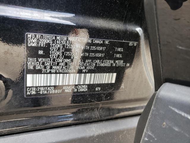 Photo 10 from auction – 2019 TOYOTA RAV4 XLE with VIN 2T3P1RFV7KC009684