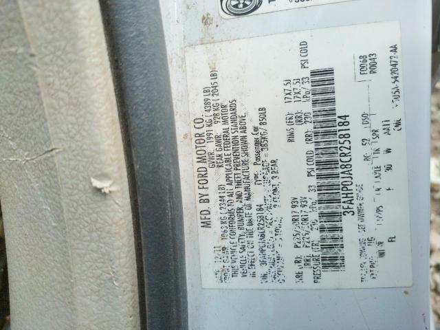 Photo 10 from auction – 2012 FORD FUSION SEL with VIN 3FAHP0JA8CR258184